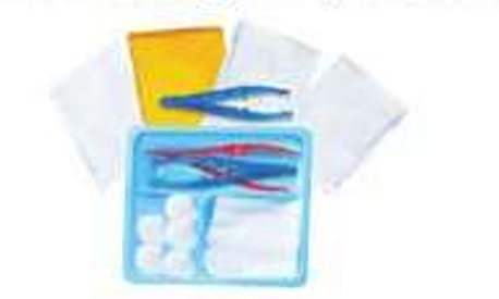 DISPOSABLE BASIC DRESSING SET- PREMIUM, HARD TRAY 3 FORCEPS SINGLE PACK 